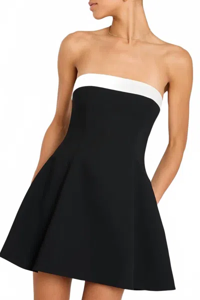 AMANDA UPRICHARD KERIELLE STRAPLESS MINIDRESS IN BLACK/IVORY