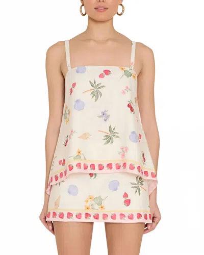 Amanda Uprichard Keyshia Top In Boardwalk Print In White