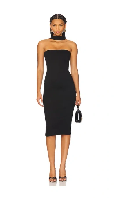 Amanda Uprichard Kimana Hall Style Midi Dress In Black