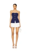 Amanda Uprichard Kourt Skort Romper In Navy