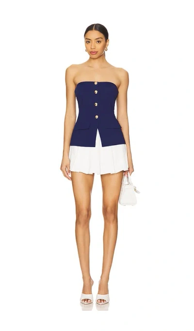 Amanda Uprichard Kourt Skort Romper In Navy