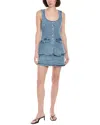 Amanda Uprichard Kya Denim Skort Romper In Blue