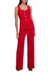Amanda Uprichard Kya Jumpsuit In Red