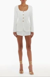 Amanda Uprichard Kya Long Sleeve Romper In Ivory