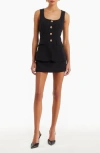 Amanda Uprichard Kya Sleeveless Romper Minidress In Black