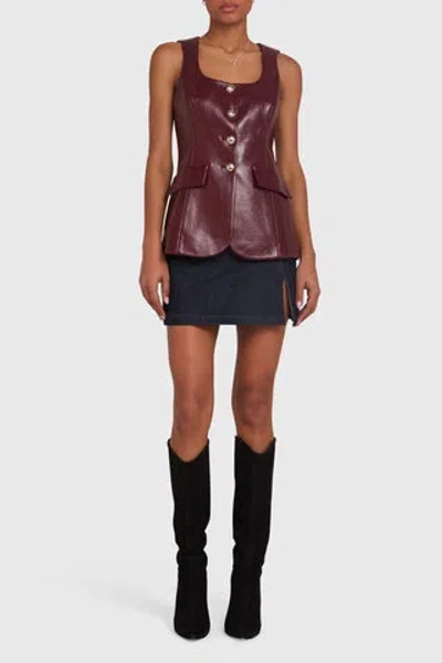 Amanda Uprichard Kya Top In Burgundy