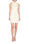 Amanda Uprichard Kyoto Satin Halter Minidress In Neutral