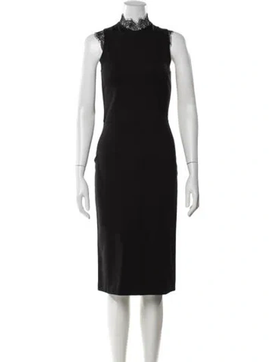 Pre-owned Amanda Uprichard Lace Pattern Knee-length Dress In Black