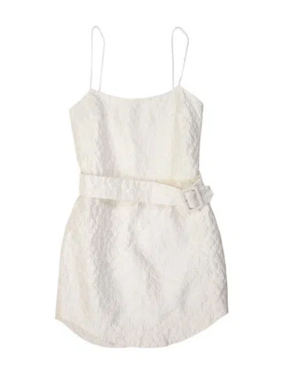 Pre-owned Amanda Uprichard Lace Pattern Mini Dress In Neutral