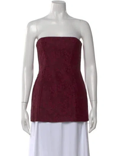 Pre-owned Amanda Uprichard Lace Pattern Strapless Top W/ Tags In Burgundy