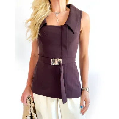 Amanda Uprichard Larenta Top In Cocoa In Brown