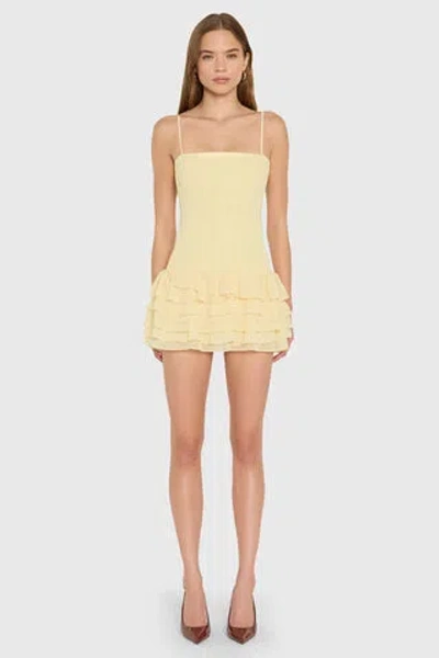 Amanda Uprichard Laureline Romper In Yellow