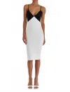 Amanda Uprichard Laurent Dress In Ivory Black In White
