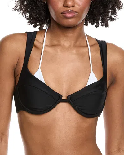 Amanda Uprichard Lazio Bikini Top In Black