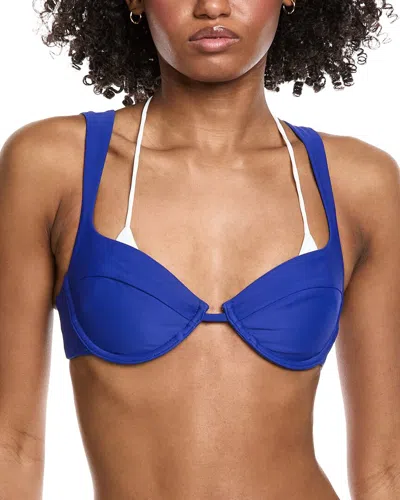Amanda Uprichard Lazio Bikini Top In Blue