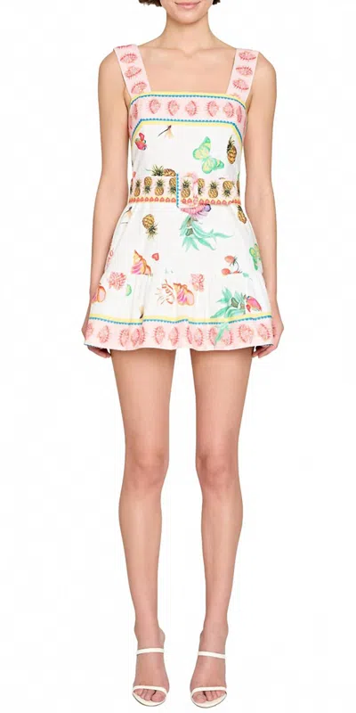 Amanda Uprichard Lena Skort Romper In Postcard In White