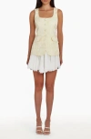 Amanda Uprichard Lilibet Jacquard Flare Minidress