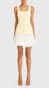 Amanda Uprichard Lilibet Jacquard Flare Minidress In Multi