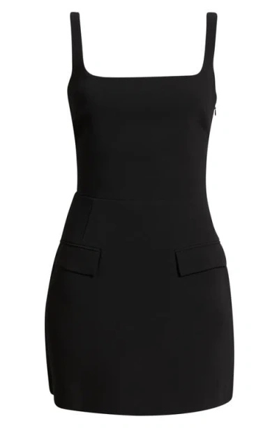 Amanda Uprichard Lily Square Neck Cocktail Minidress In Black