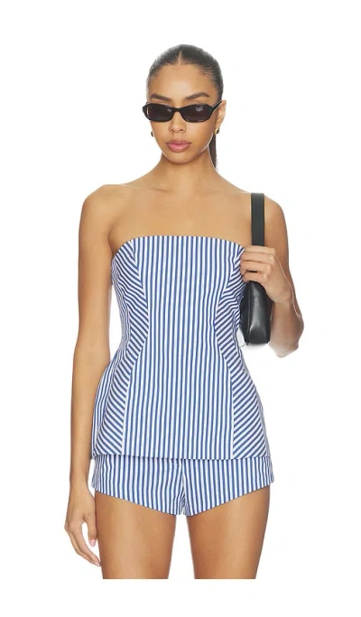 Amanda Uprichard Linda Top In Blue