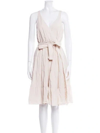 Pre-owned Amanda Uprichard Linen Knee-length Dress In Pink
