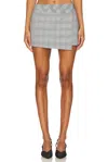 Amanda Uprichard Lissa Mini Skort In Business Plaid In Gray