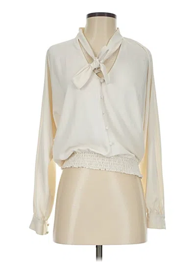 Pre-owned Amanda Uprichard Long Sleeve Blouse In Ivory