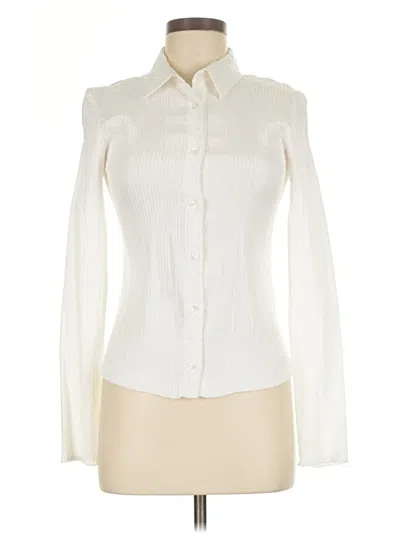 Pre-owned Amanda Uprichard Long Sleeve Blouse In White