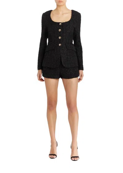 AMANDA UPRICHARD LONG SLEEVE KYA ROMPER IN BLACK