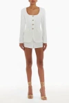 Amanda Uprichard Long Sleeve Kya Romper In White