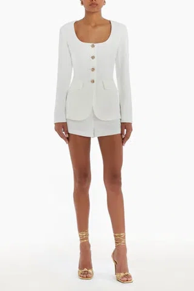 Amanda Uprichard Long Sleeve Kya Romper In White