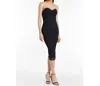 AMANDA UPRICHARD LOPEZ STRAPLESS MESH MIDI DRESS IN BLACK