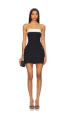 Amanda Uprichard Kerielle Strapless Minidress In 블랙 & 아이보리
