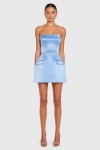 Amanda Uprichard Lucienne Skort Romper In Blue