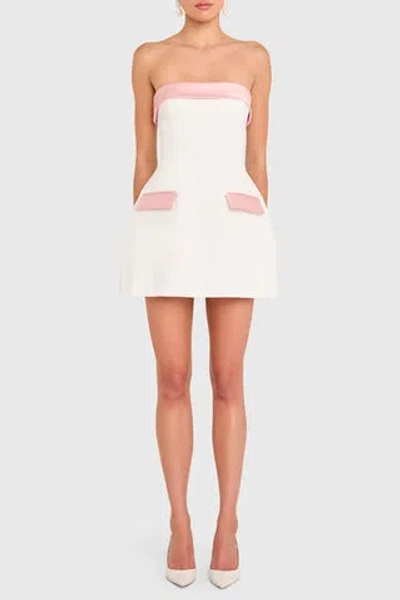 Amanda Uprichard Lucienne Skort Romper In Ivory Blush