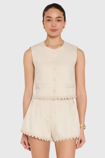 Amanda Uprichard Lucky Top In Neutral