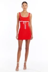 Amanda Uprichard Lucy Knit Mini Dress In Red