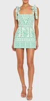 Amanda Uprichard Luisa Skort Romper Reef Print In Green