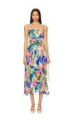 Amanda Uprichard Lumiere Midi Dress In Fleetwood Print In Fleetwood Print