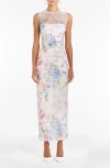 AMANDA UPRICHARD AMANDA UPRICHARD LYLE FLORAL SLEEVELESS SHEATH GOWN