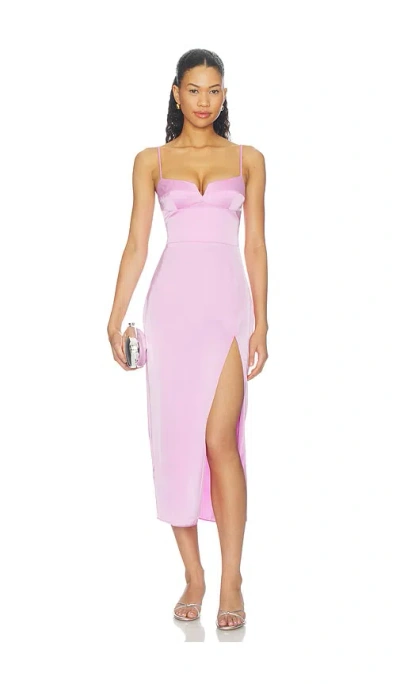 Amanda Uprichard Lyra Midi Dress In Azalea