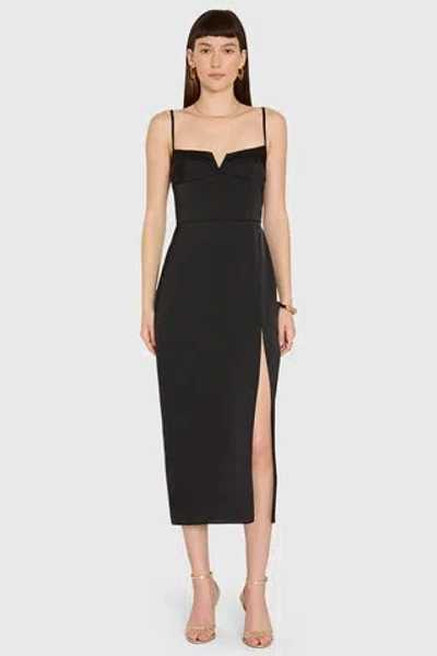 Amanda Uprichard Lyra Midi Dress In Black