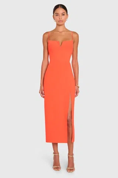 Amanda Uprichard Lyra Midi Dress In Orange