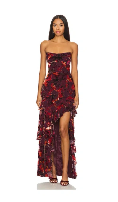 Amanda Uprichard Magnolia Maxi Dress In Sorrel Burnout