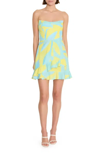 Amanda Uprichard Magnolia Mini Dress In Echo Print In Multi