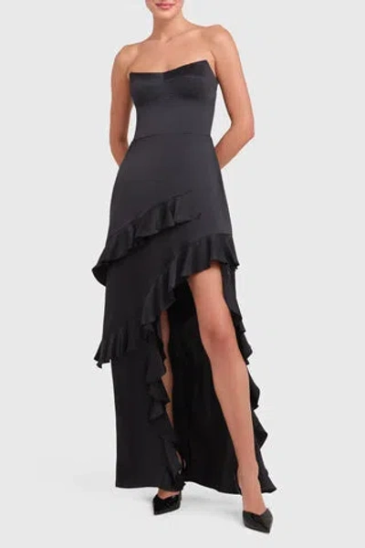 Amanda Uprichard Magnolia Silk Maxi In Black