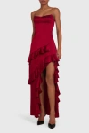 Amanda Uprichard Magnolia Silk Maxi In Carnelian