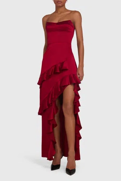 Amanda Uprichard Magnolia Silk Maxi In Carnelian