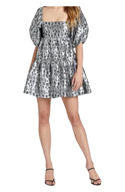 Amanda Uprichard Maisie Dress In Brocade Silver In Multi