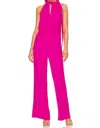 Amanda Uprichard Mallory Jumpsuit In Hot Pink In Blue